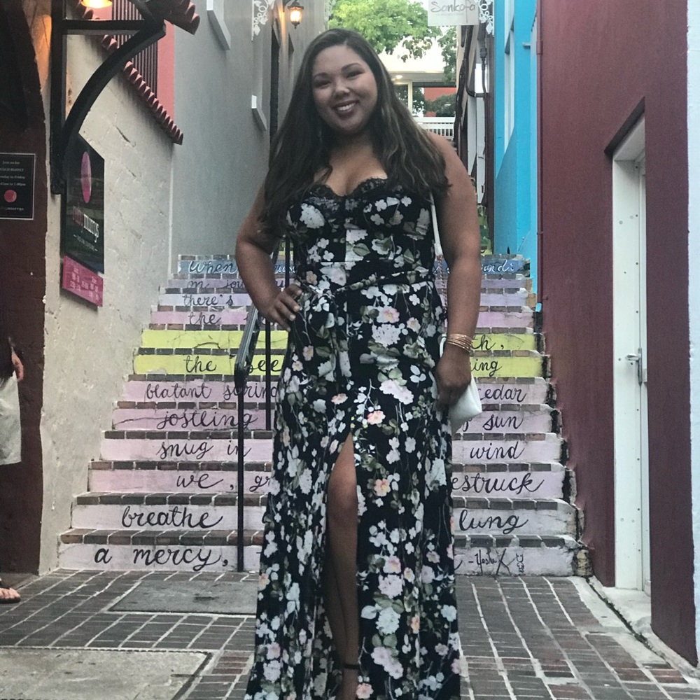Floral lace maxi dress, premier amor, size 14